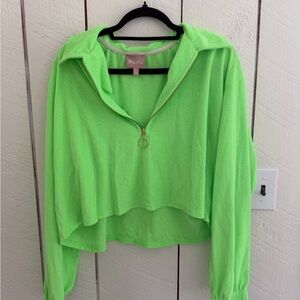 Show Me Your MuMu Neon Green Cropped Sweatshirt